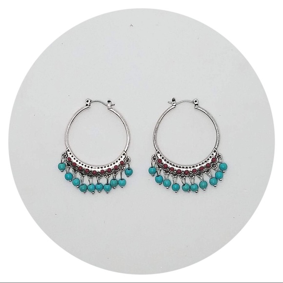 Jewelry - Beaded Hoop Earrings